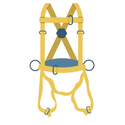 Warehouse safety fall protection harness