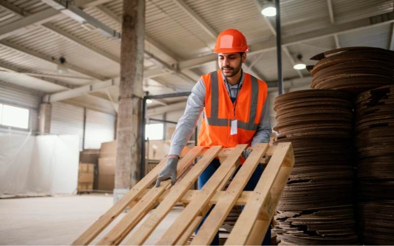 Warehouse-safety debris and pallets removal